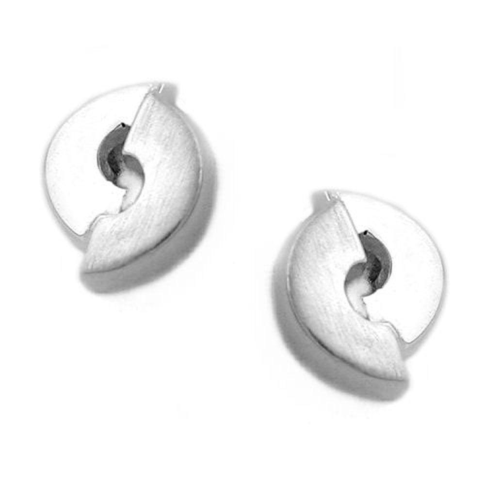 Stecker, 2 Halbkreise, matt-glzd, 925