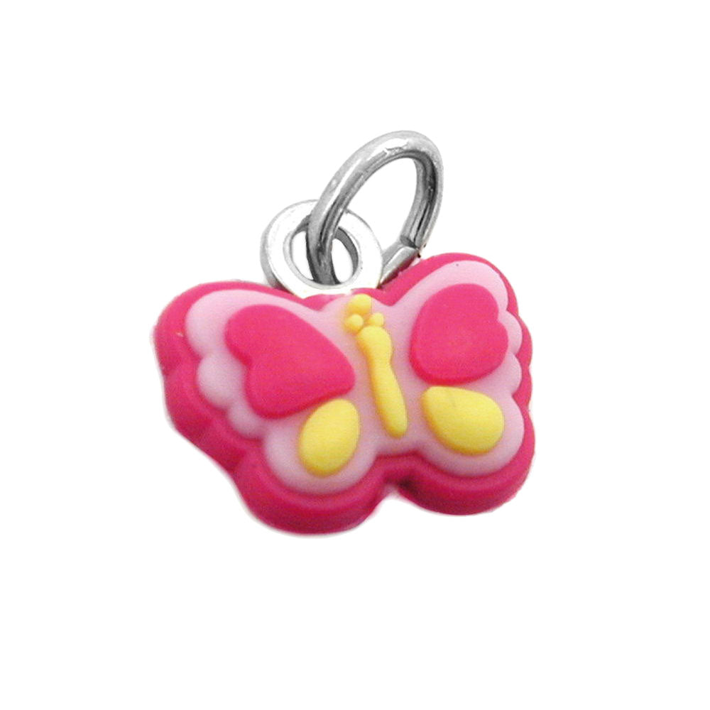 Anhänger verschiedene Größen Schmetterling Weichgummi farbig Silber 925