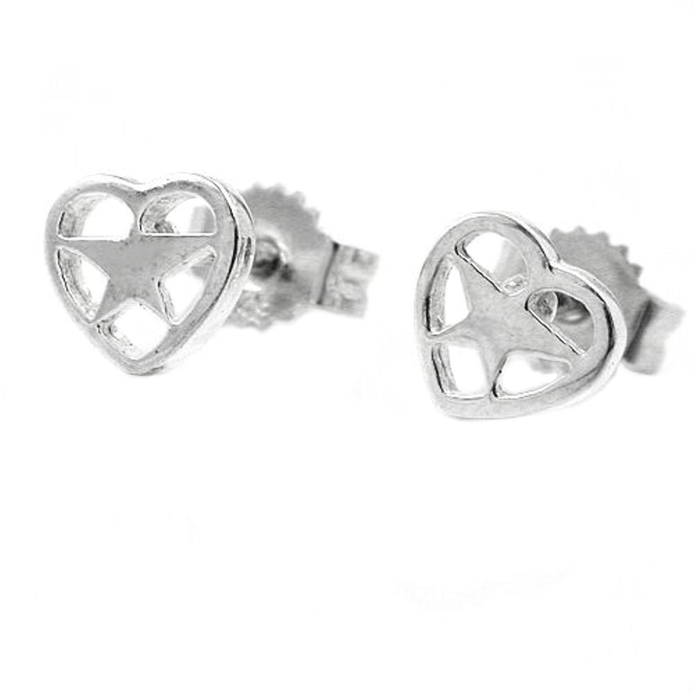 Stecker, Herz mit Stern innen, 925