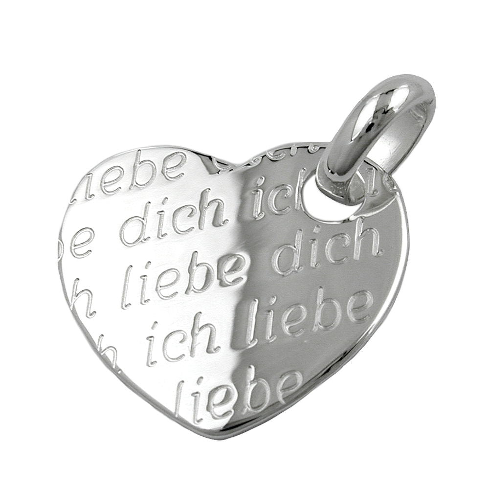 Anhänger verschiedene Größen Herz -Ich liebe Dich- Silber 925