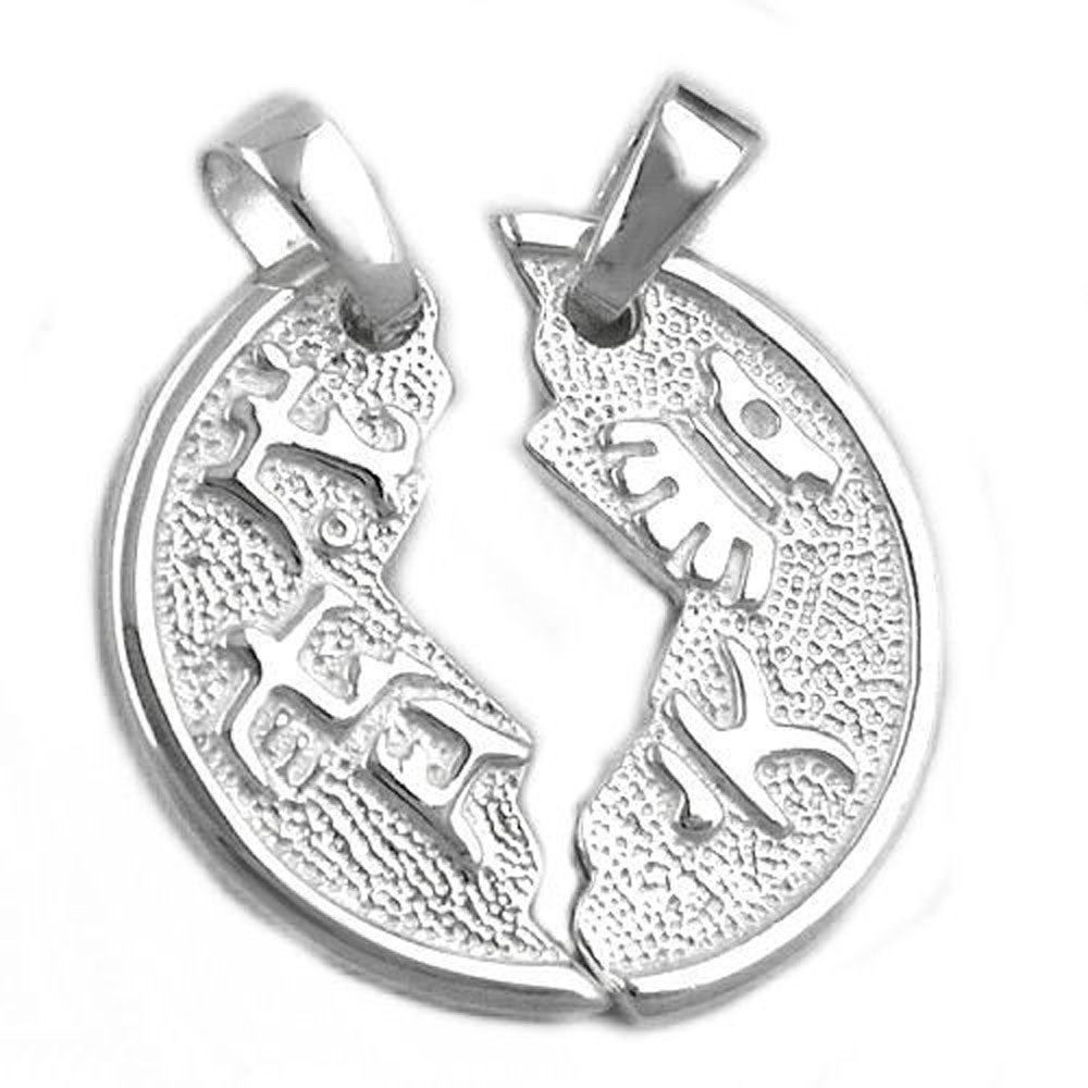 Anhänger Doppelanhänger 22mm chinesische Münze Silber 925