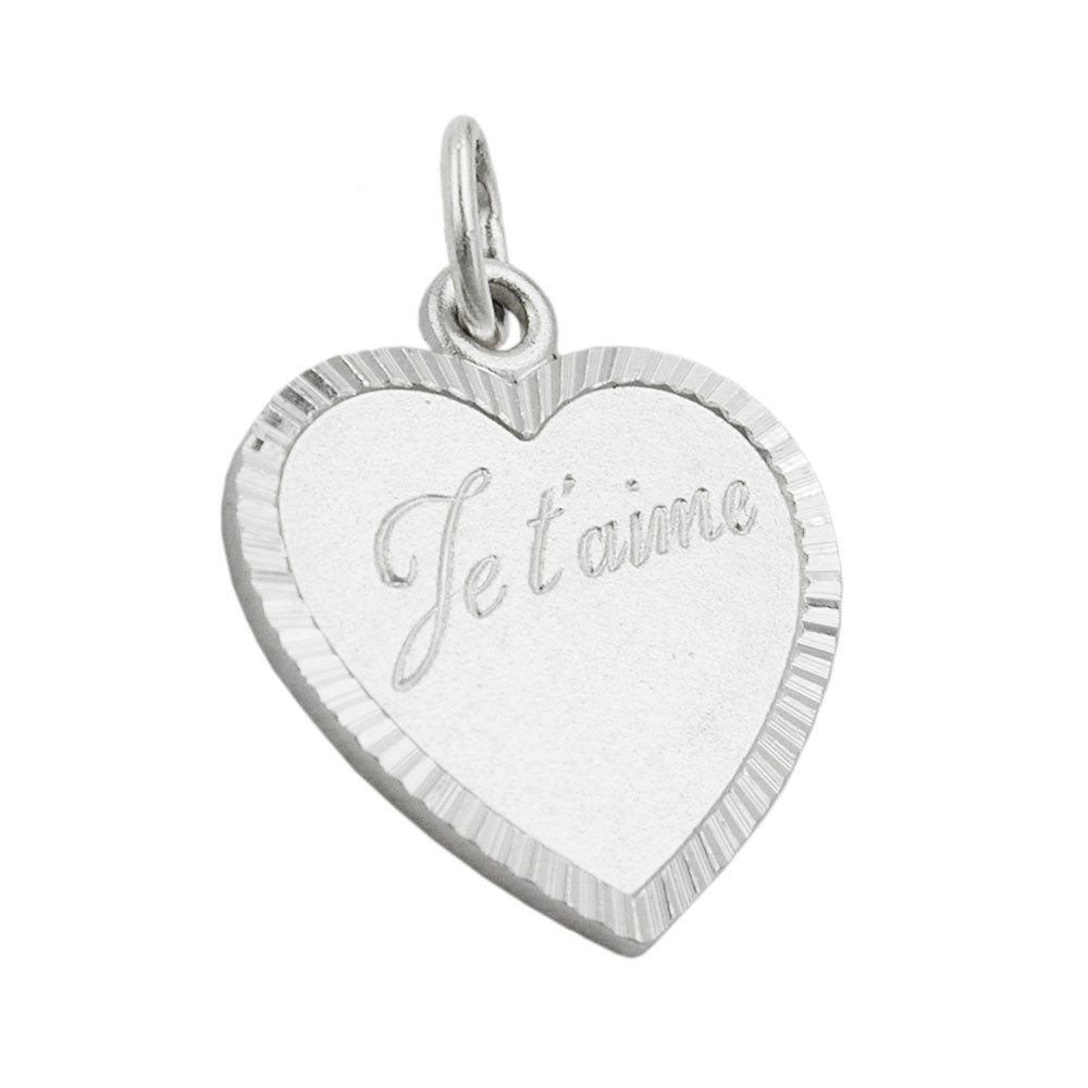Anhänger, Herz - Je t- aime, Silber 925