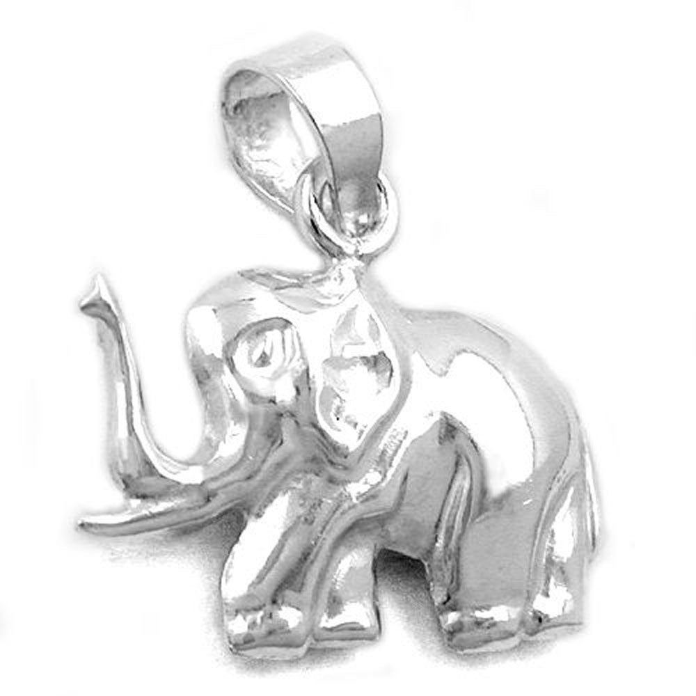 Anhänger, Elefant si-glzd, hohl, 925