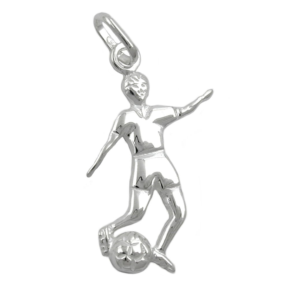 Anhänger verschiedene Größen Fußballer mit Ball Silber 925