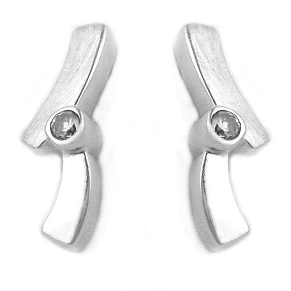 Stecker, matt-glänzend, Zirkonia, 925