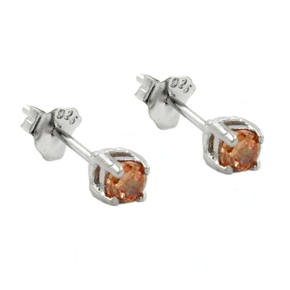 Stecker, 3mm topas, Glas, 925