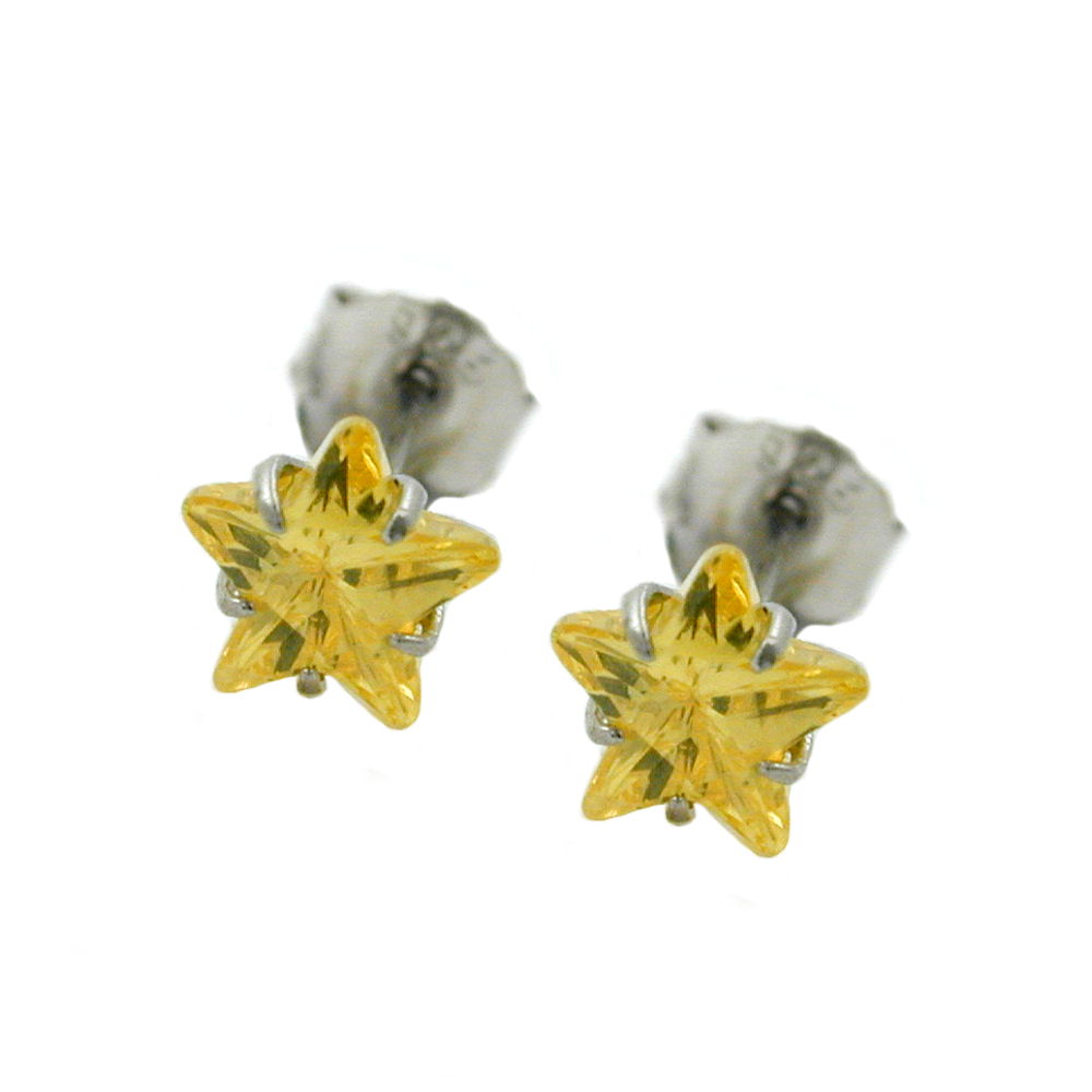 Stecker 5mm verschiedene Farben-citrine Stern Silber 92