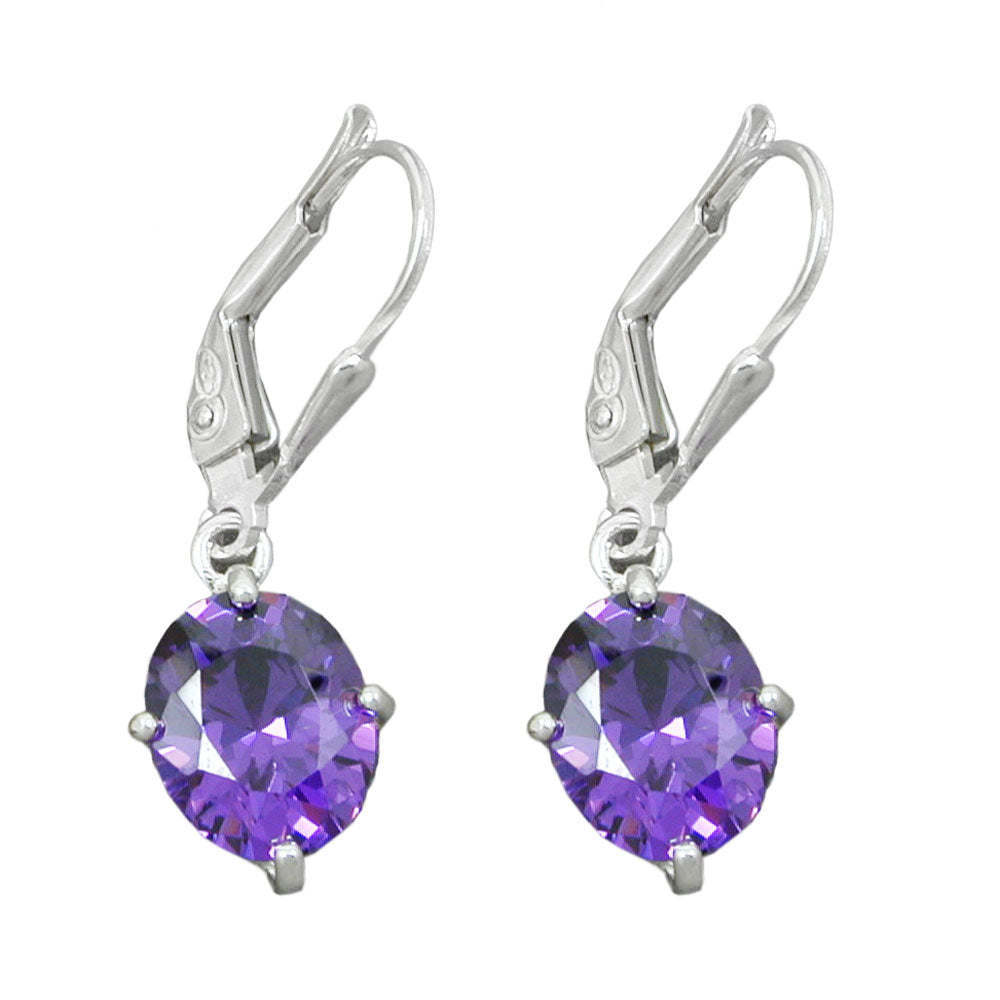 Brisur, mit Zirkonia amethyst, 925