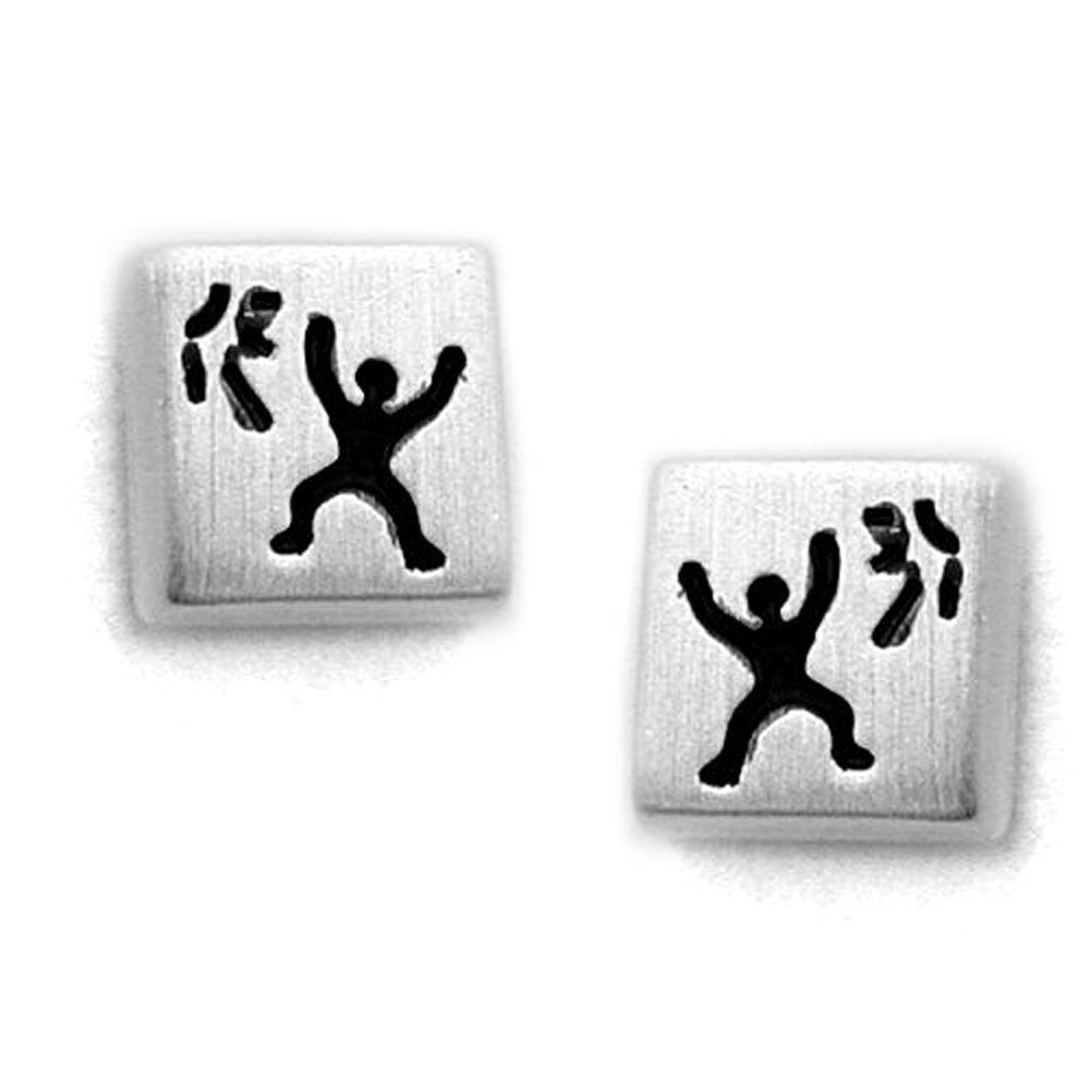 Stecker, quadratisch Muster verschiedene Farben 925