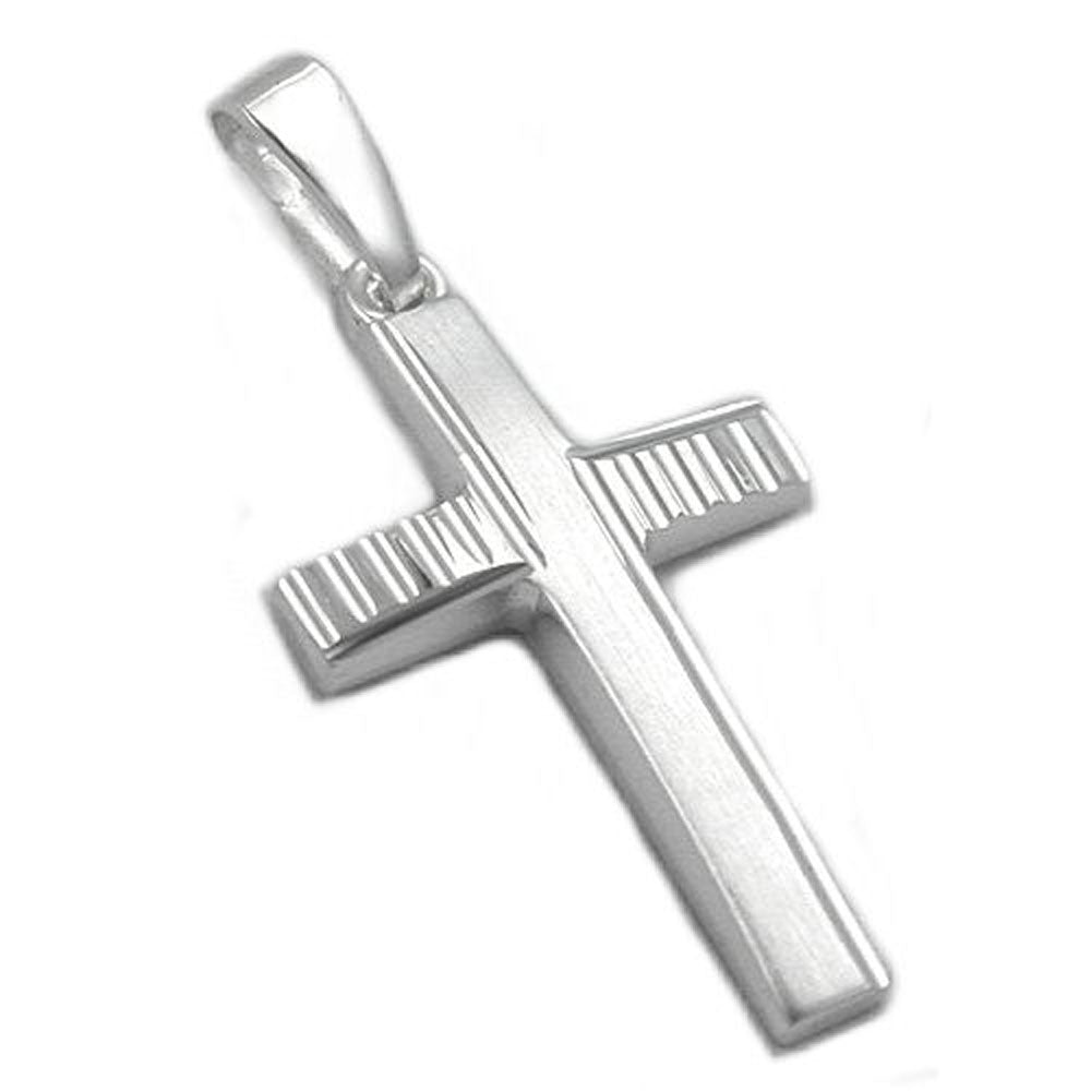 Anhänger, Kreuz rhodiniert, Silber 925