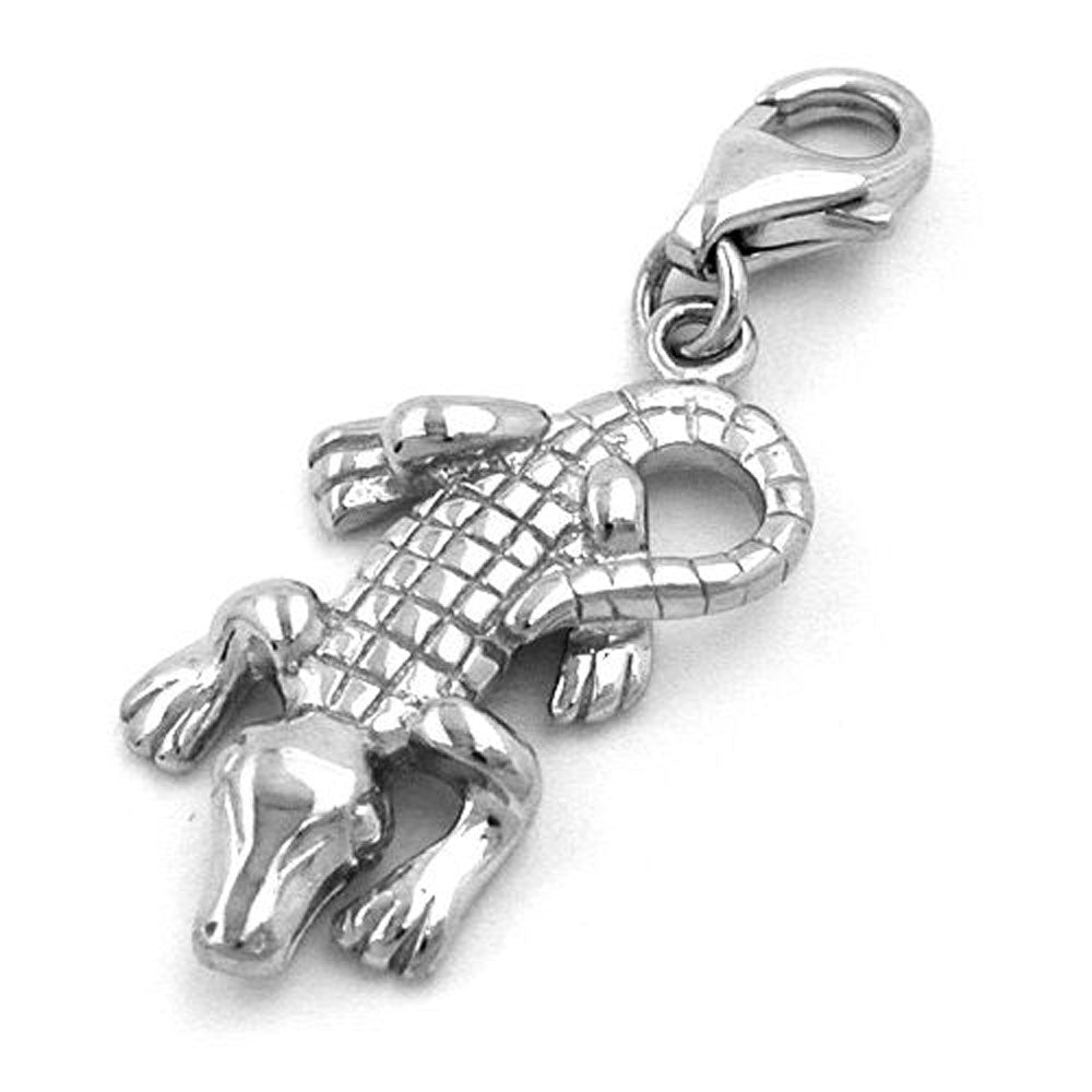 Anhänger, Charm Krokodil, Silber 925
