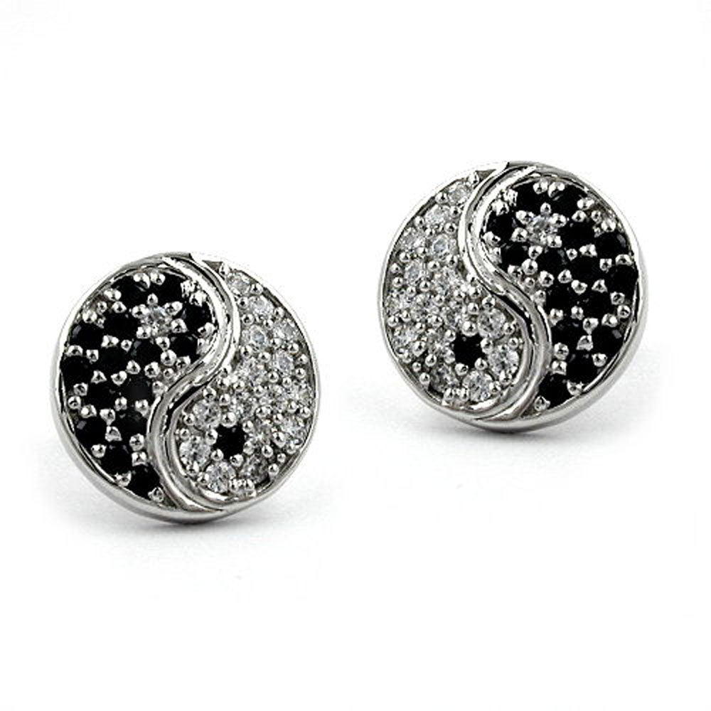 Stecker, Yin-Yang, Zirkonia, Silber 925