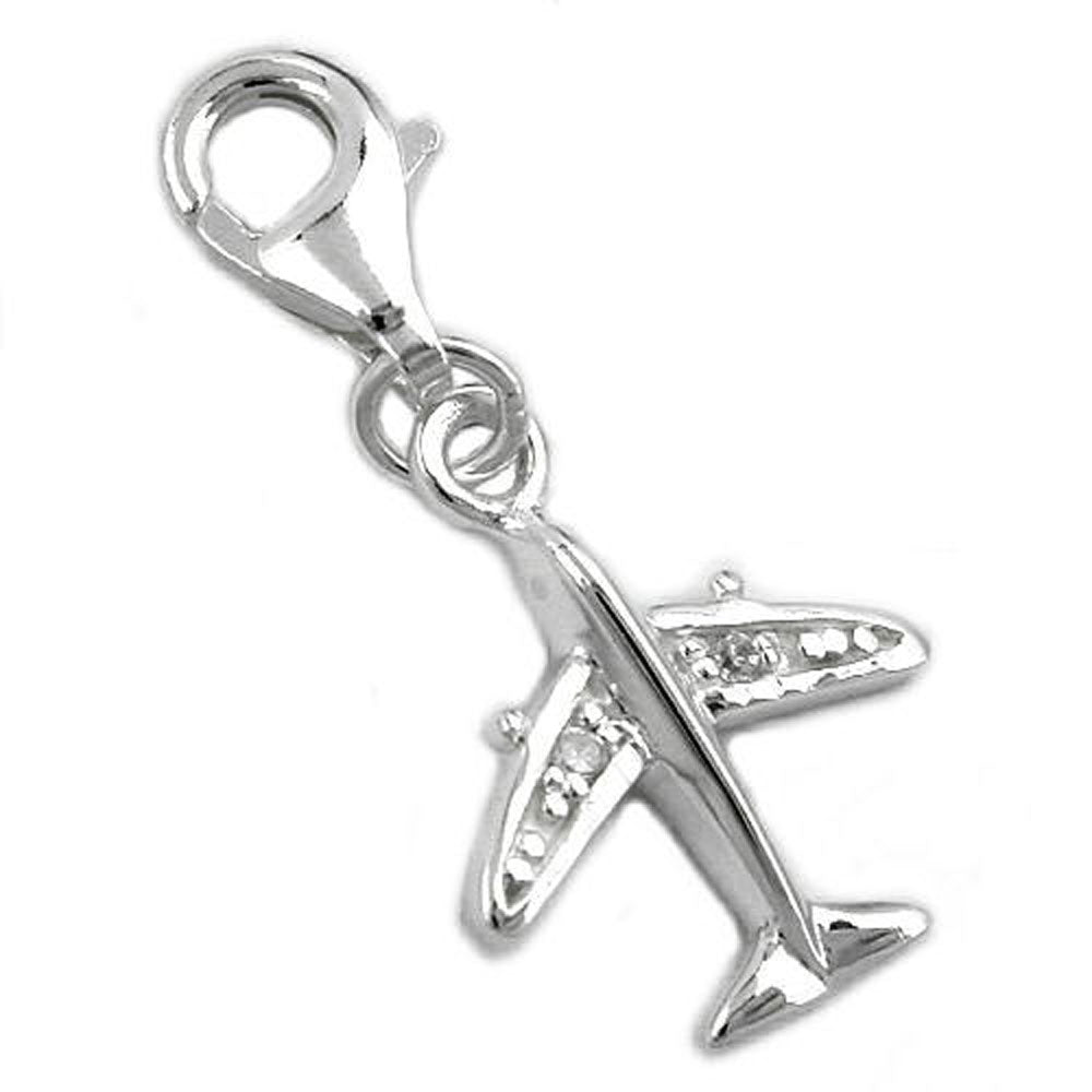 Anhänger, Charm Flugzeug, Silber 925