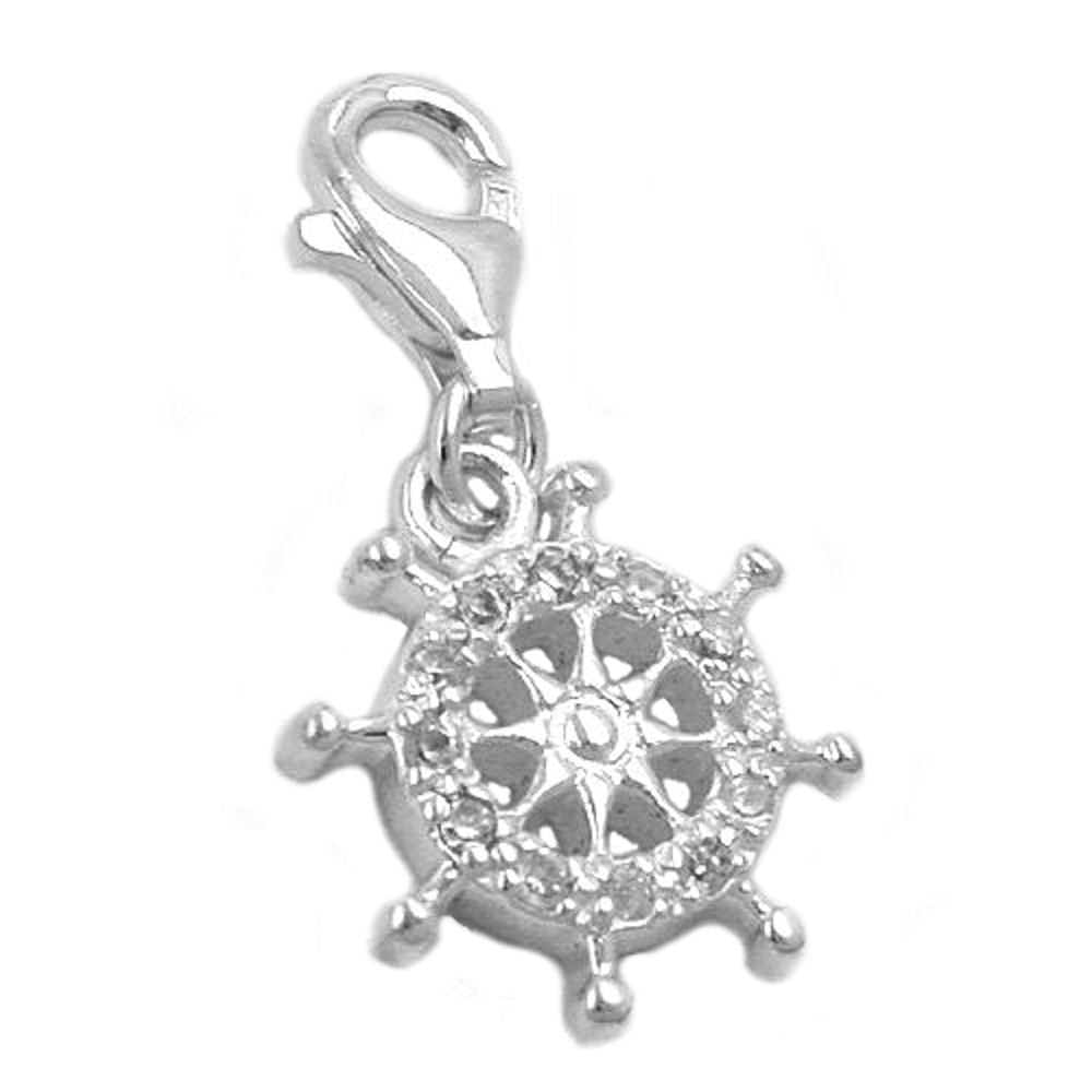 Anhänger, Charm Steuerrad, Silber 925