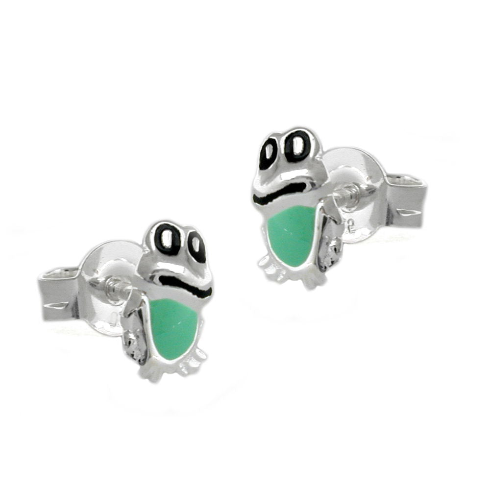 Stecker verschiedene Größen Kinderohrring Frosch verschiedene Farben Silber 925
