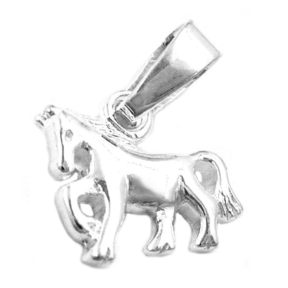 Anhänger, Pferd glänzend, Silber 925