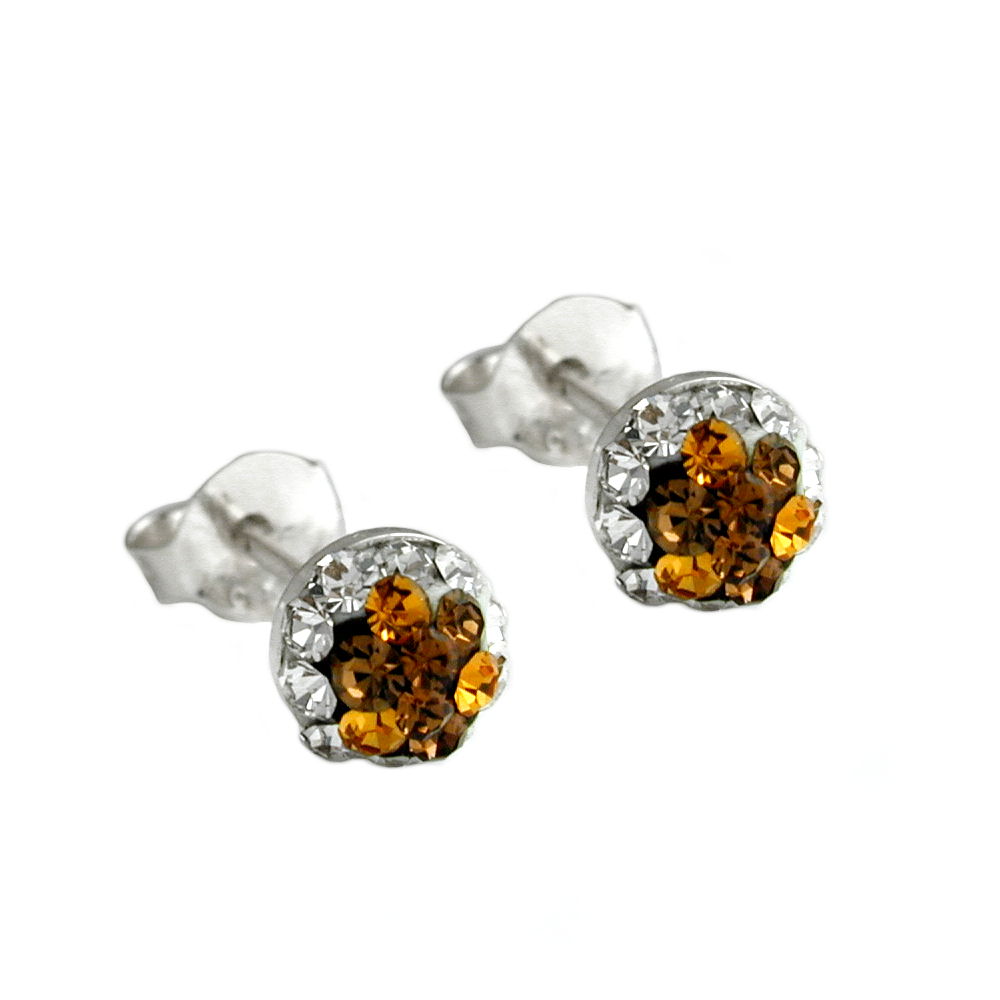 Stecker, 7mm topas-kristall, Silber 925