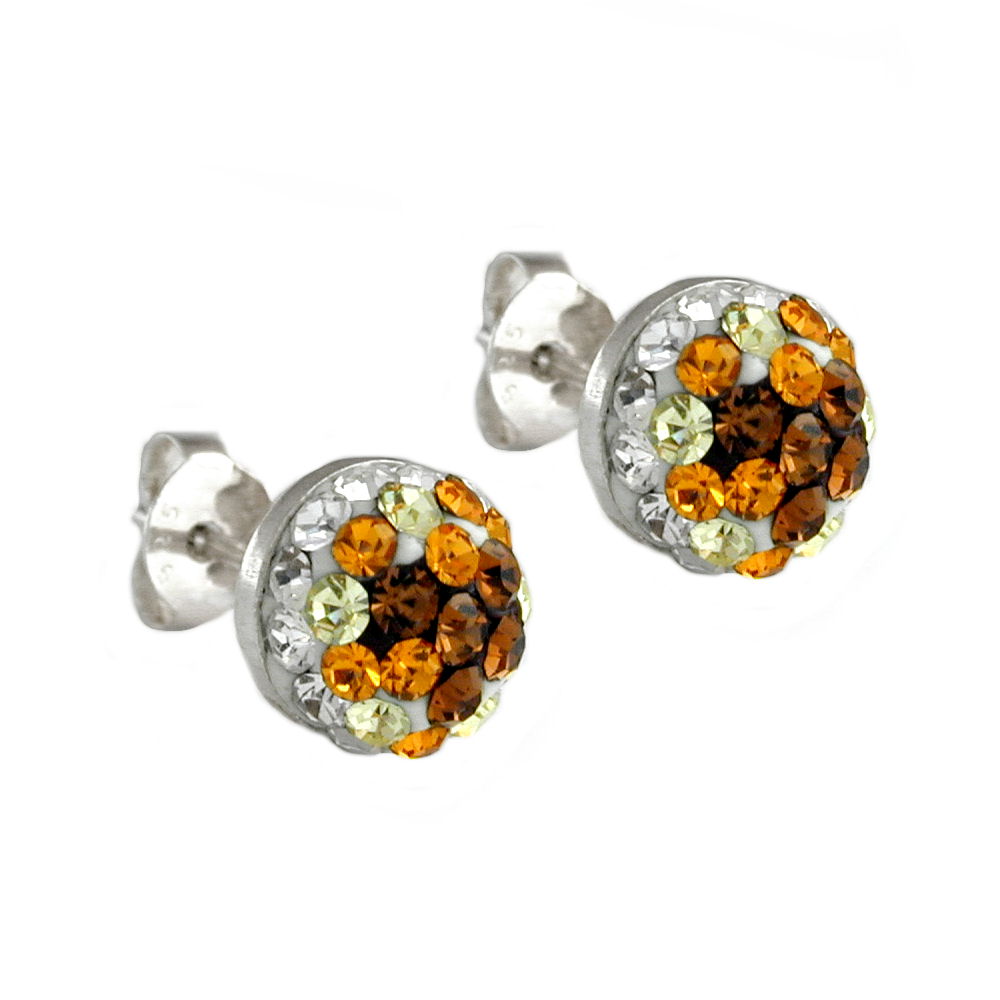 Stecker, 7mm topas-kristall, Silber 925