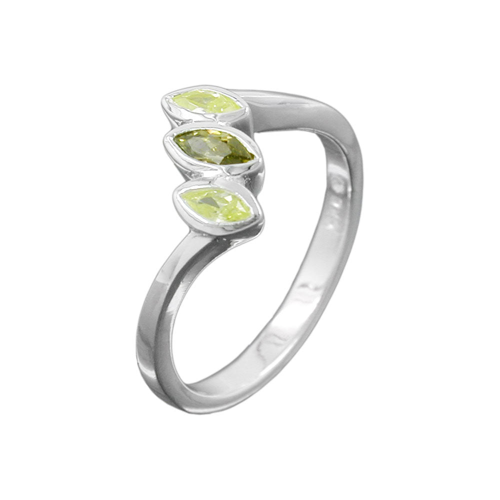 Ring Zirkonia olivine-peridot Silber 925