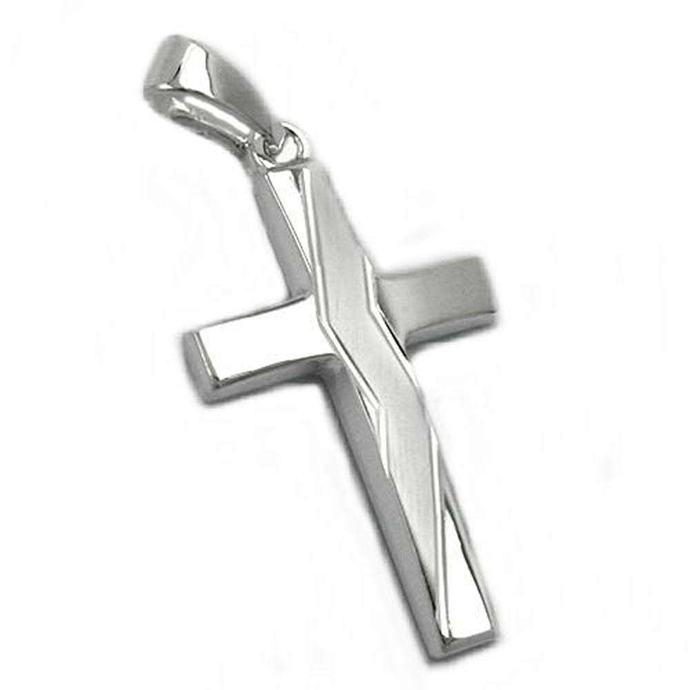 Anhänger, Kreuz rhodiniert, Silber 925
