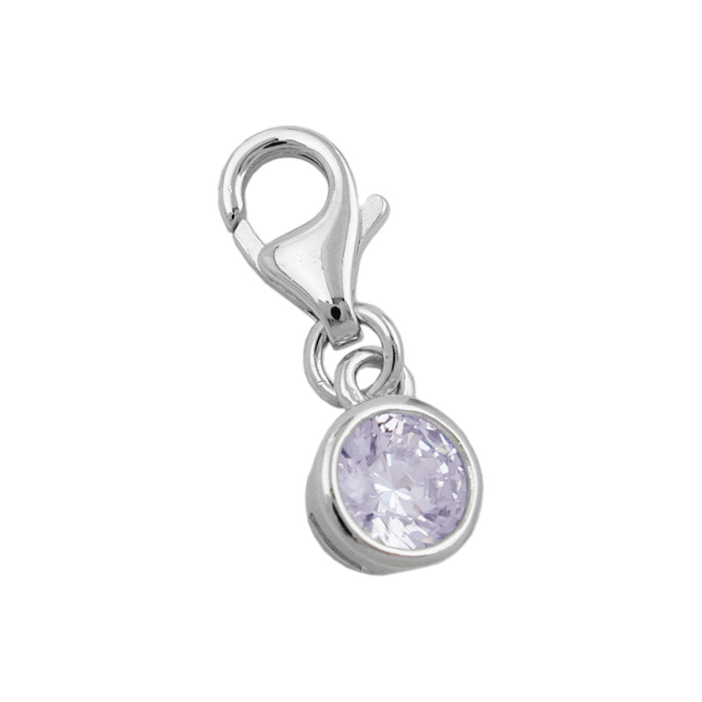Anhänger Charm Glas-lavendel Silber 925