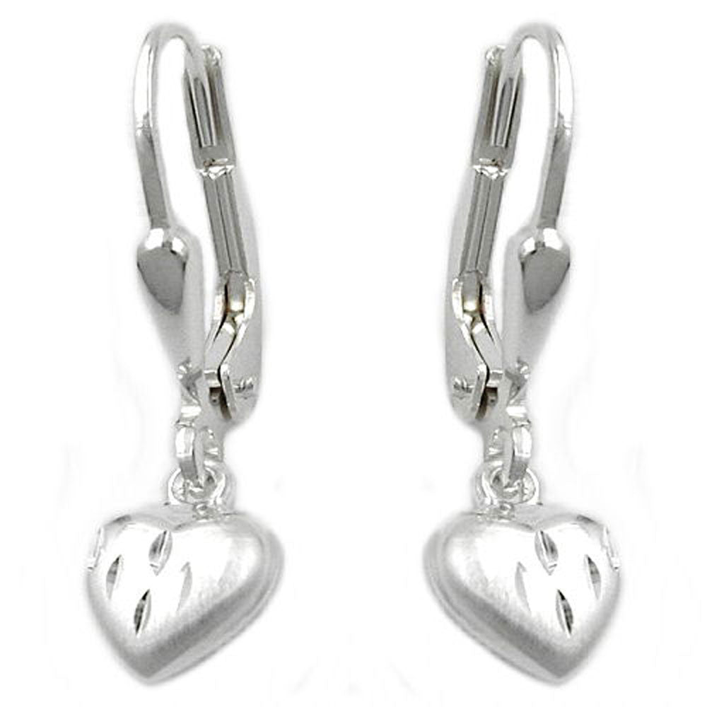 Brisur Herz-matt-diamantiert Silber 925