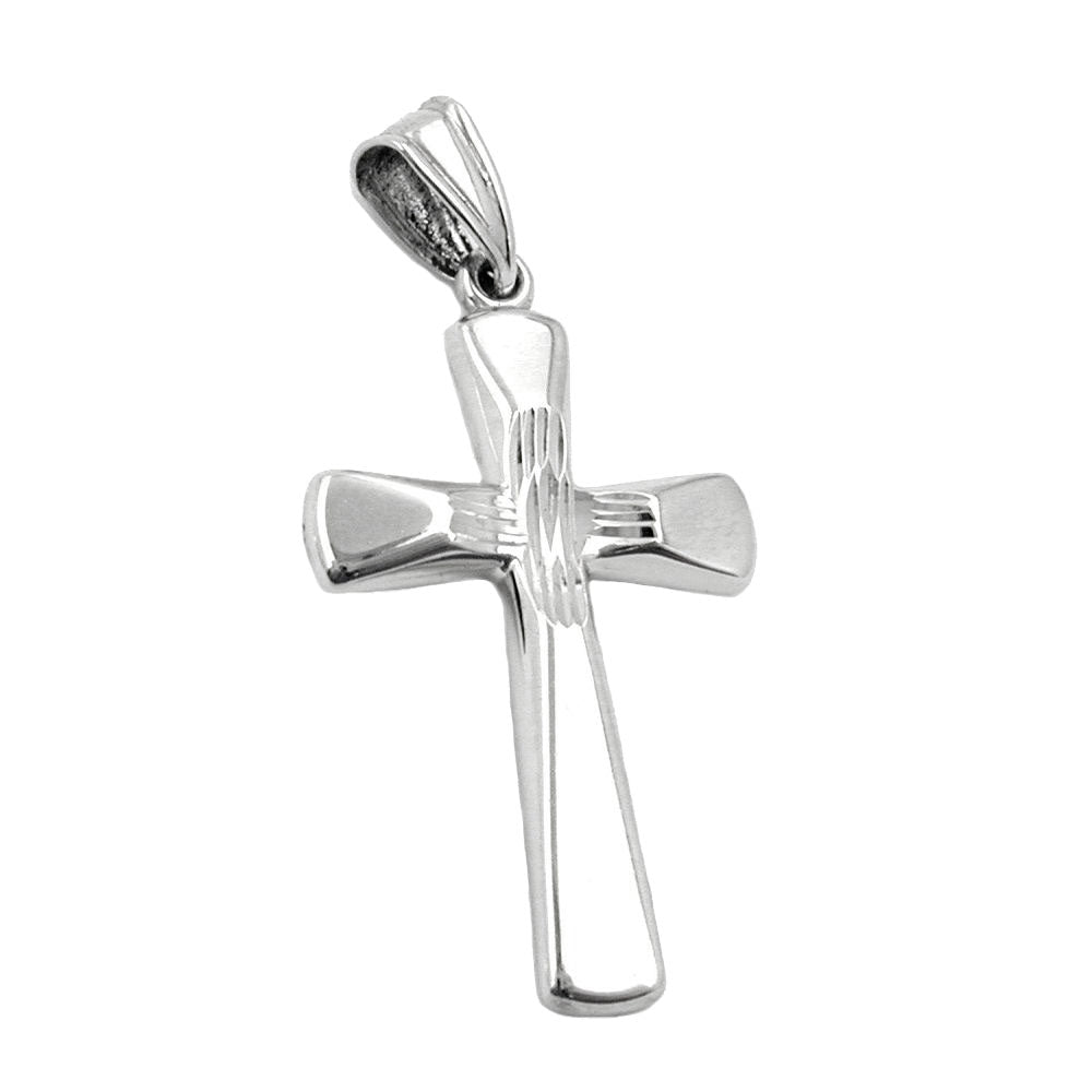 Anhänger, Kreuz rhodiniert, Silber 925