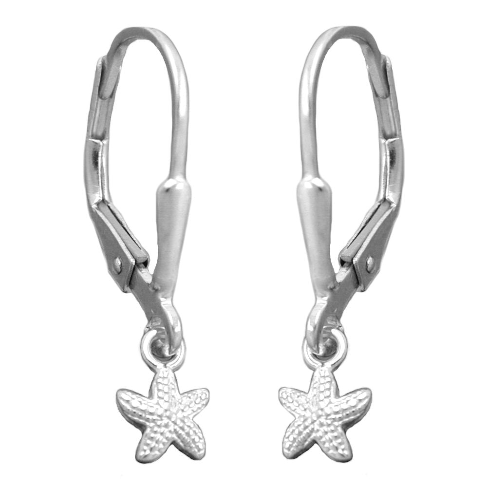 Ohrbrisur Ohrhänger Ohrringe verschiedene Größen kleiner Seestern rhodiniert Silber 925