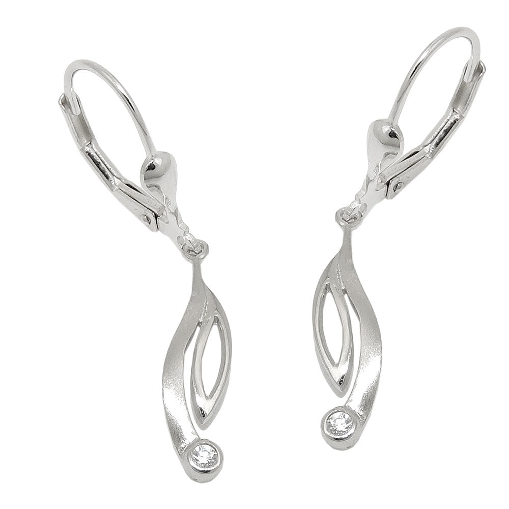 Brisur, rhodiniert, Zirkonia, Silber 925