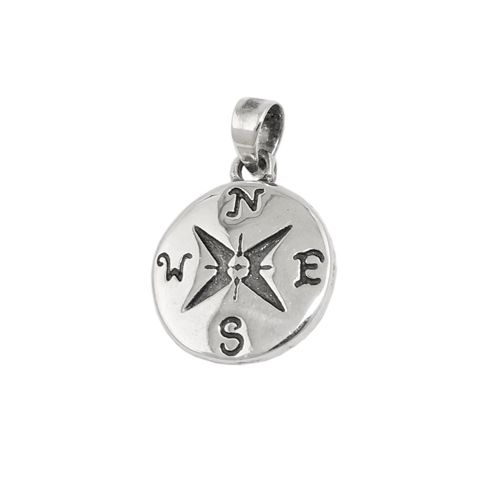 Anhänger 13mm Windrose geschwärzt glänzend Silber 925