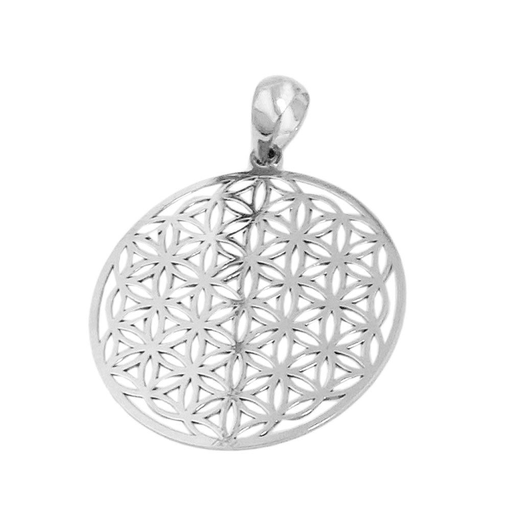 Anhänger 15mm Blume des Lebens glänzend Silber 925