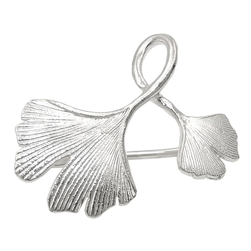 Handgearbeitete Ginkgo Brosche, Sterling Silber 925, mit selling doppelten Ginkgo-Blatt