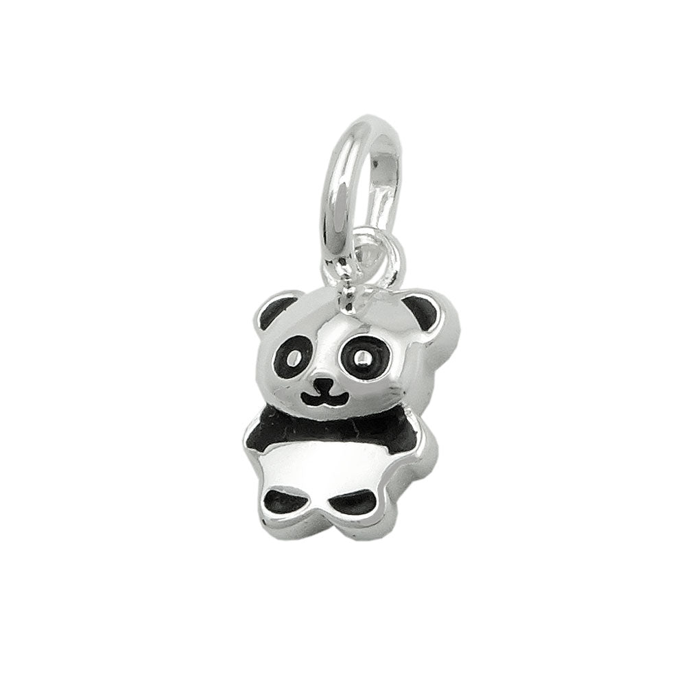 Anhänger verschiedene Größen kleiner Pandabär glänzend verschiedene Farben lackiert Silber 925