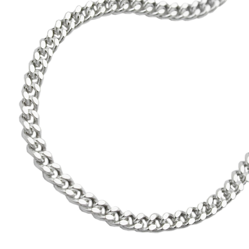 Kette Flachpanzerkette diamantiert aus 925er Silber, 3 mm