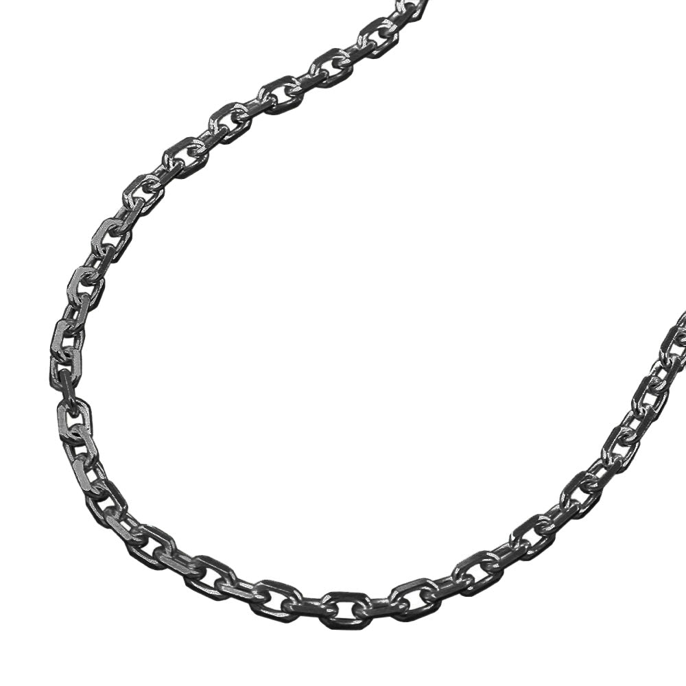Kette Ankerkette rhodiniert aus 925er Silber, 2 mm