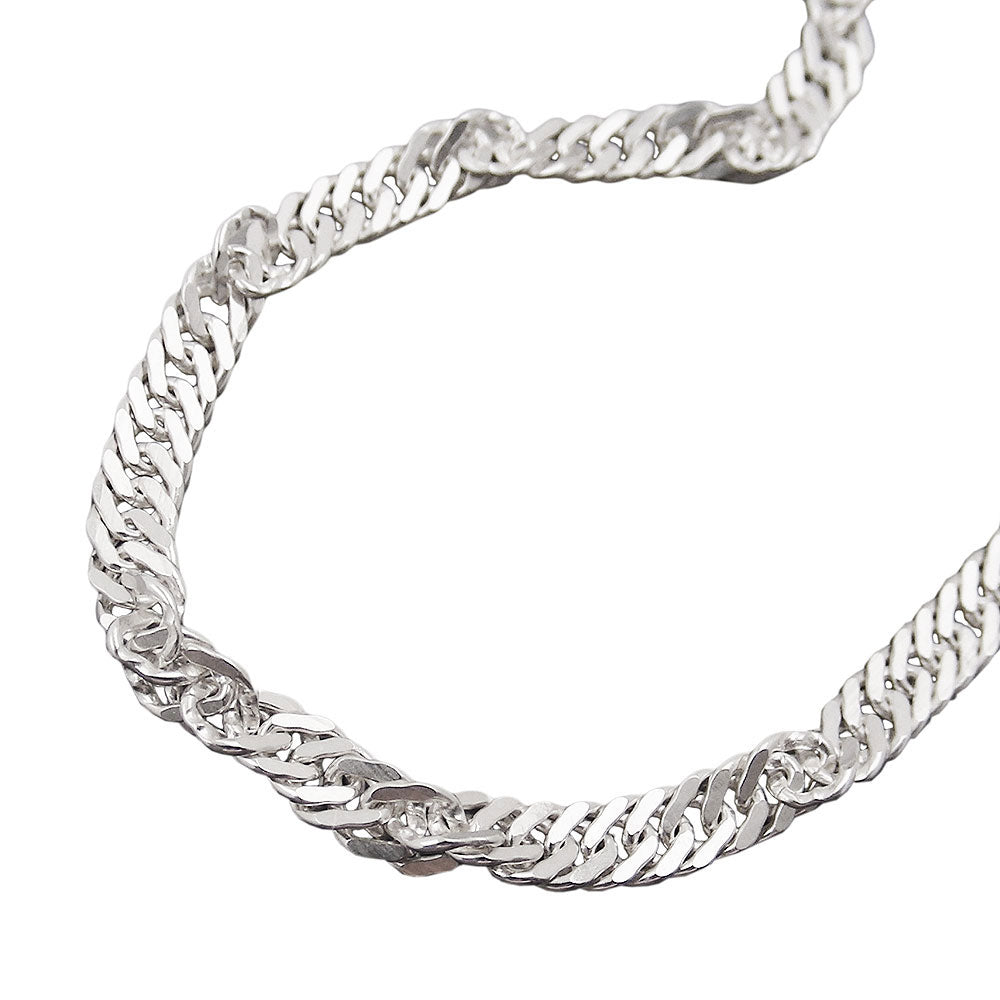 Armband Singapur diamantiert aus 925er Silber, 3 mm