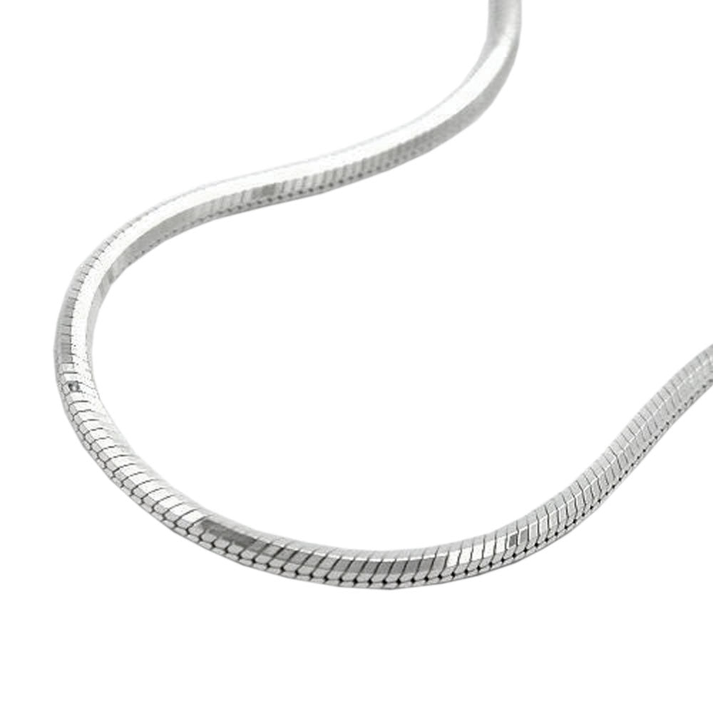 Kette Schlangenkette fünfkantig diamantiert aus 925er Silber, 1,3 mm