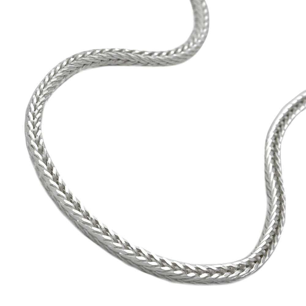 Kette Fuchsschwanzkette vierkant aus 925er Silber, 1,5 mm, 50 cm