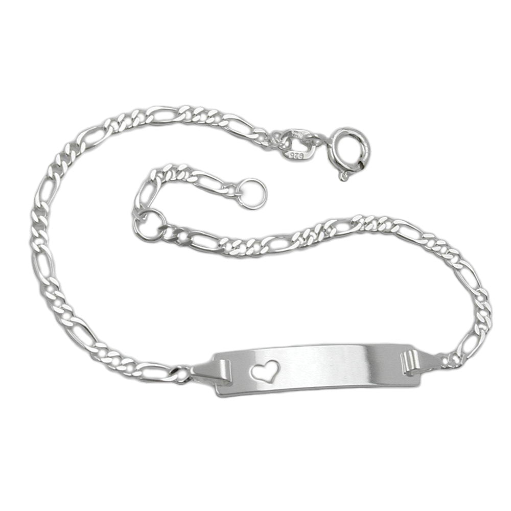Schildarmband mit Herz aus 925er Silber