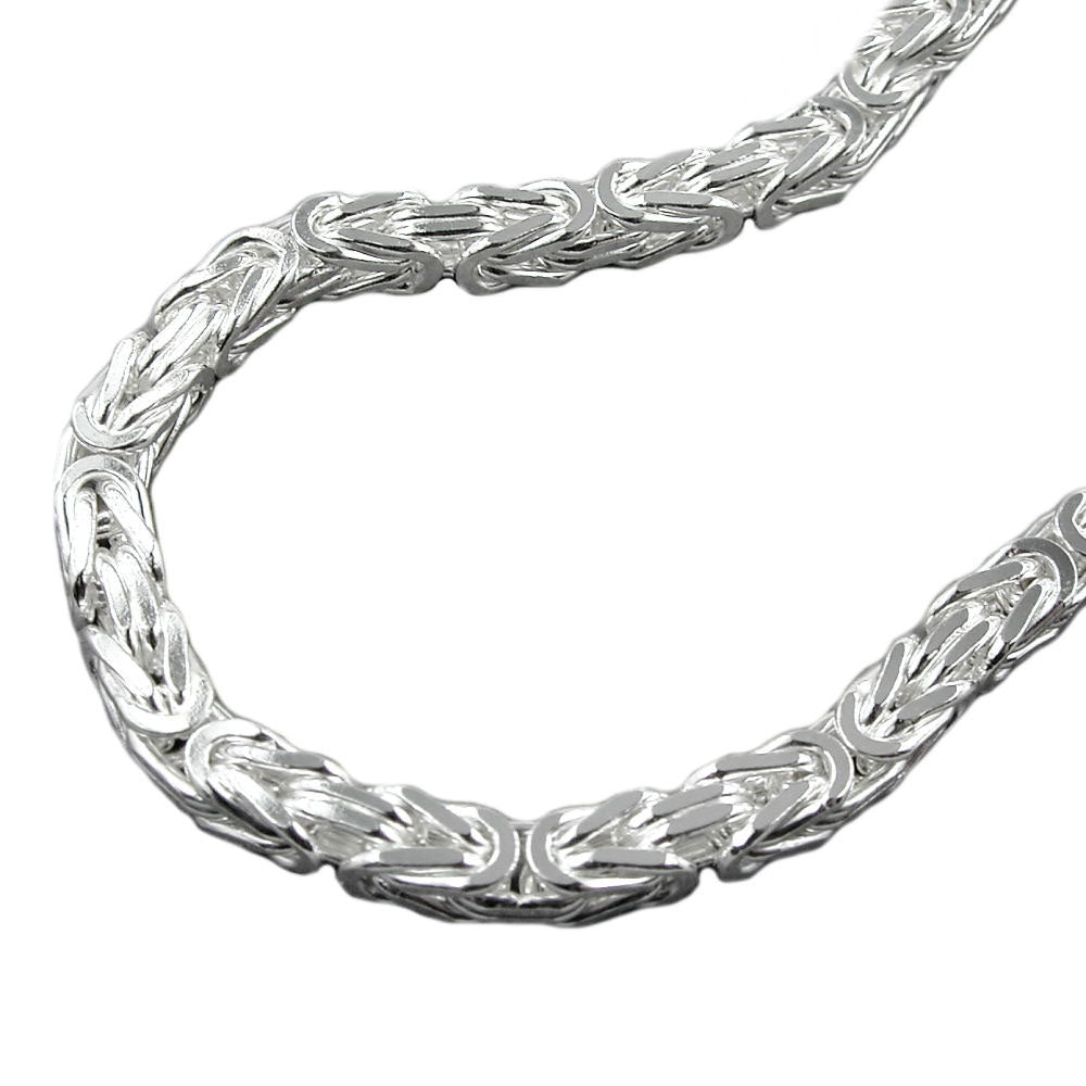 Kette Königskette vierkant glänzend aus 925er Silber, 5 × 5 mm