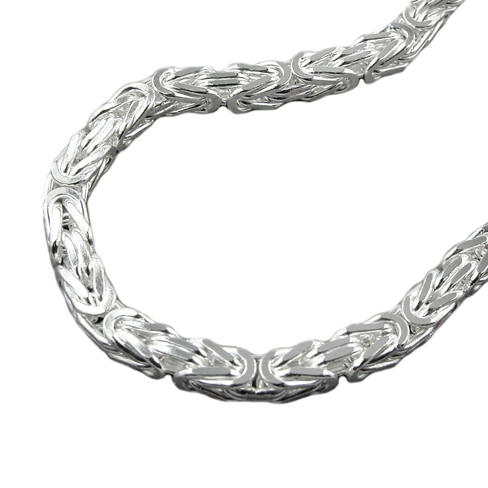 Armband Königskette vierkant glänzend aus 925er Silber, 6 × 6 mm
