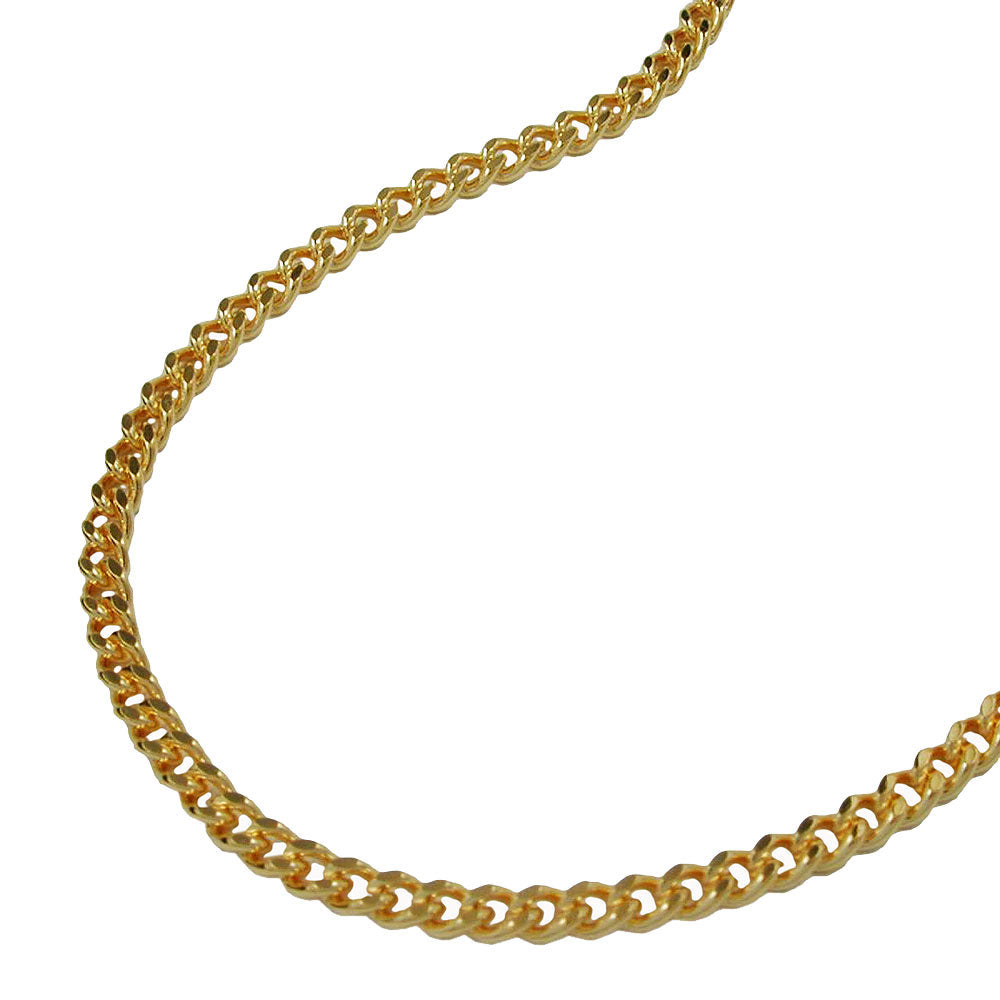 Kette Flachpanzer diamantiert in Doublé, 1,6 mm