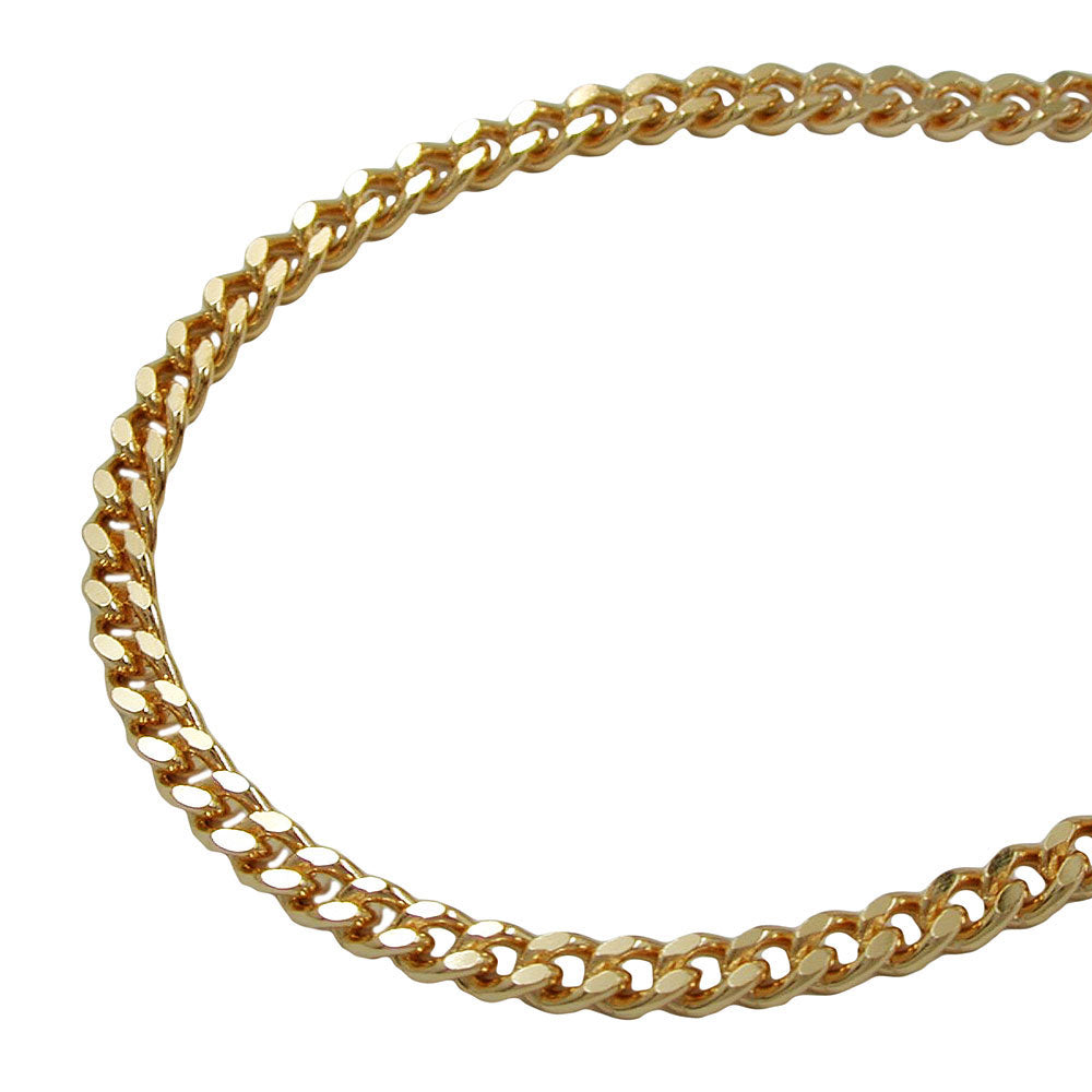 Kette Flachpanzerkette diamantiert in Doublé, 2,6 mm