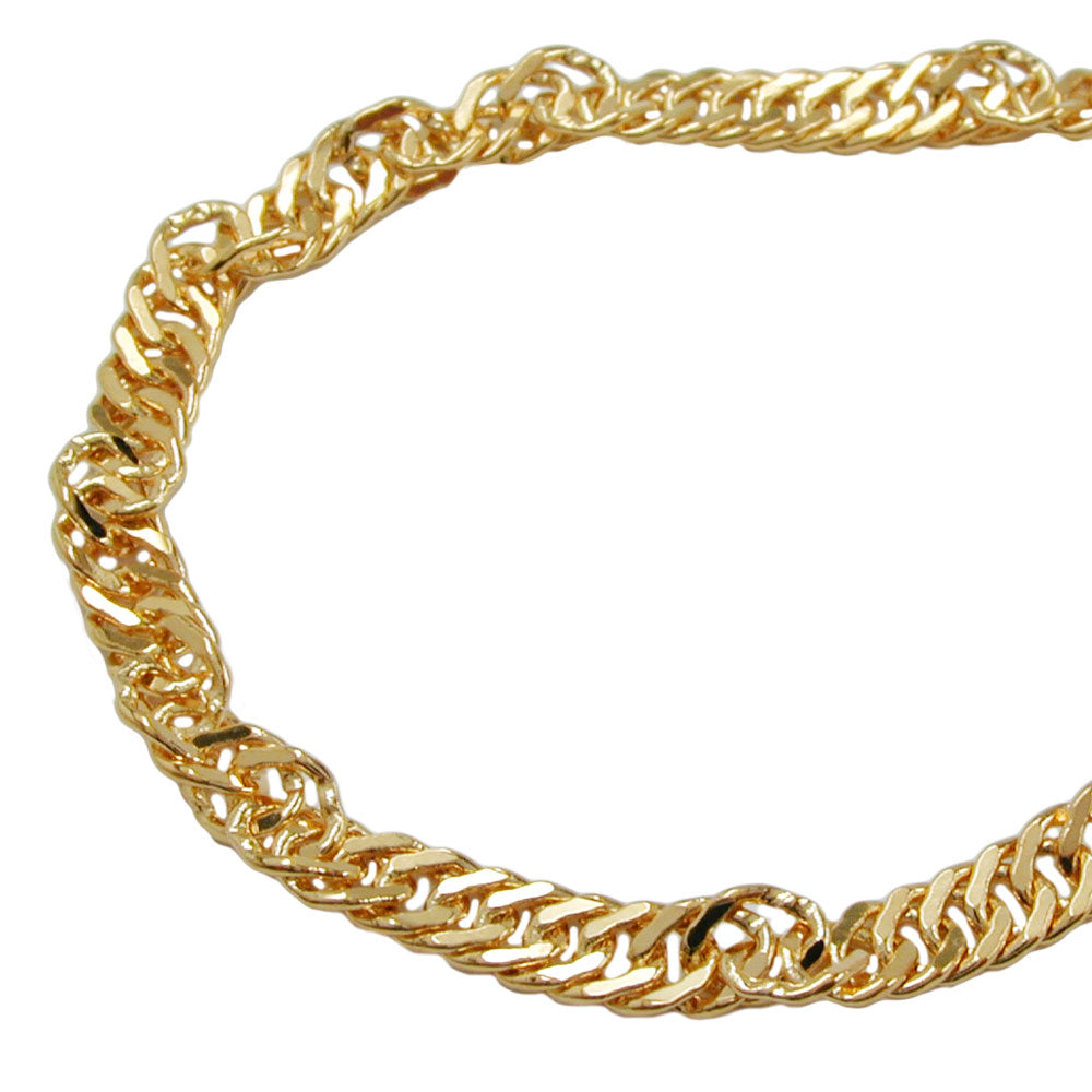 Kette Singapur diamantiert in Doublé, 3 mm