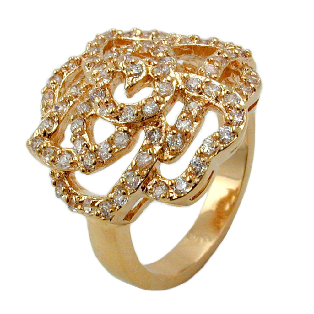 Doublé-Ring mit weißen Zirkonia