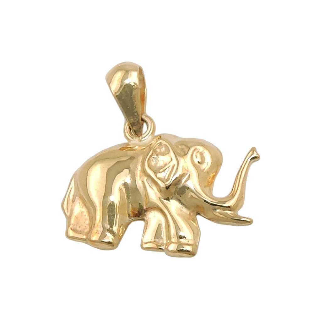 Anhänger Elefant glänzend aus 375er Gold, 15 × 12 mm