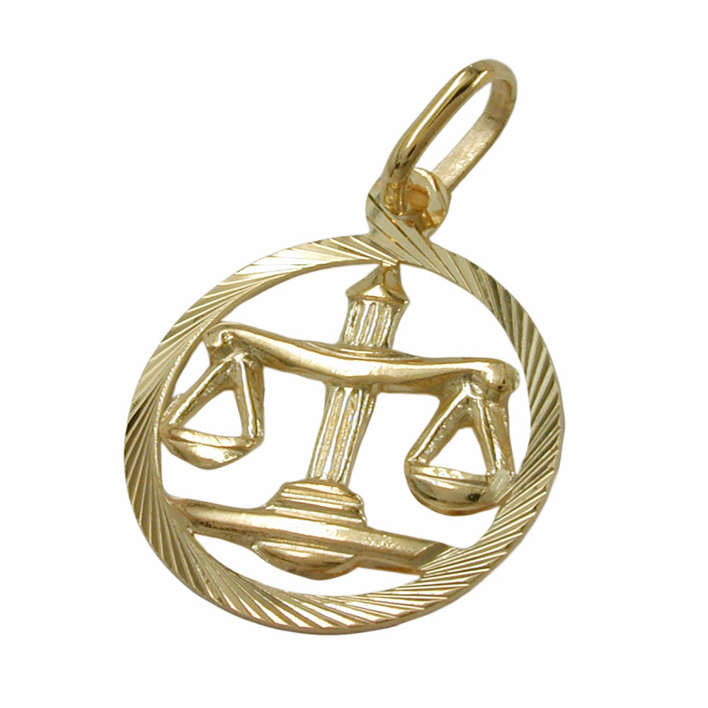Anhänger Sternzeichen Waage aus 375er Gold, 15 mm