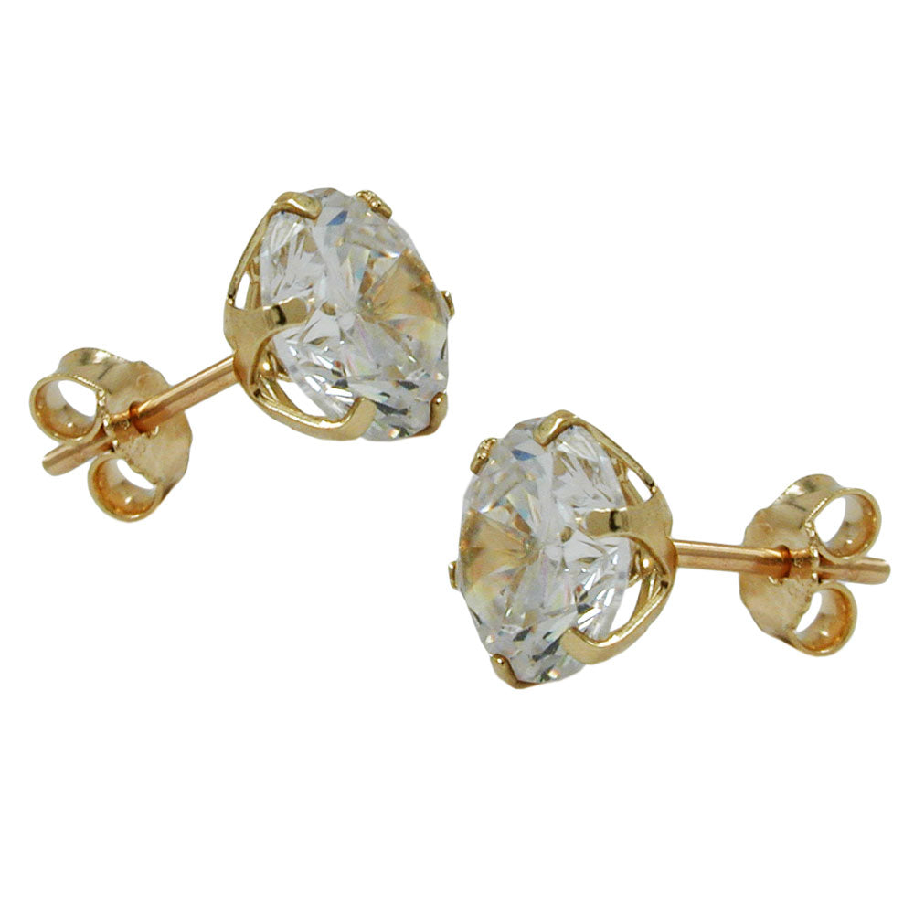 Ohrstecker Zirkonia aus 375er Gold, 8 mm