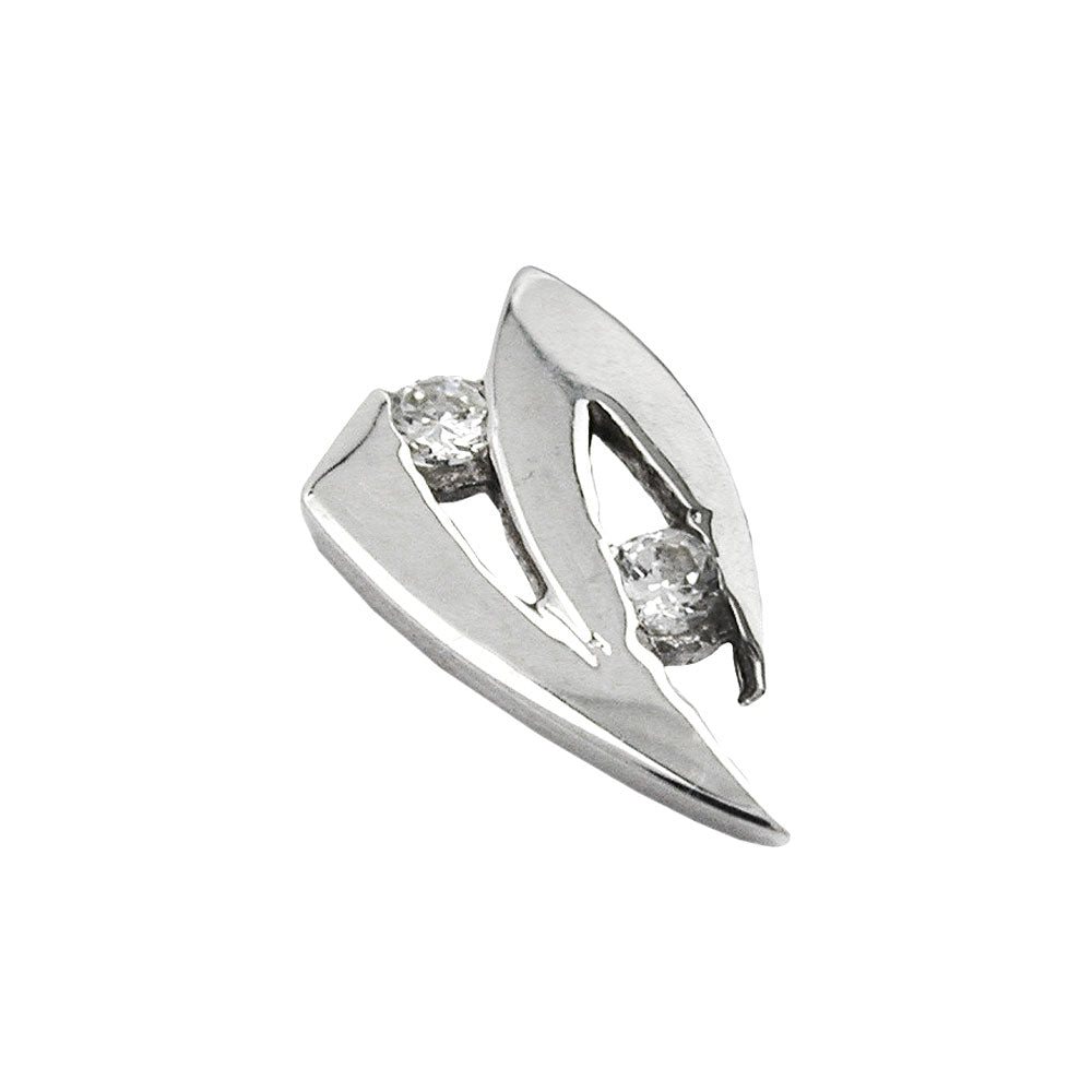 Anhänger mit Zirkonia aus 375er Weißgold, 10 × 6 mm