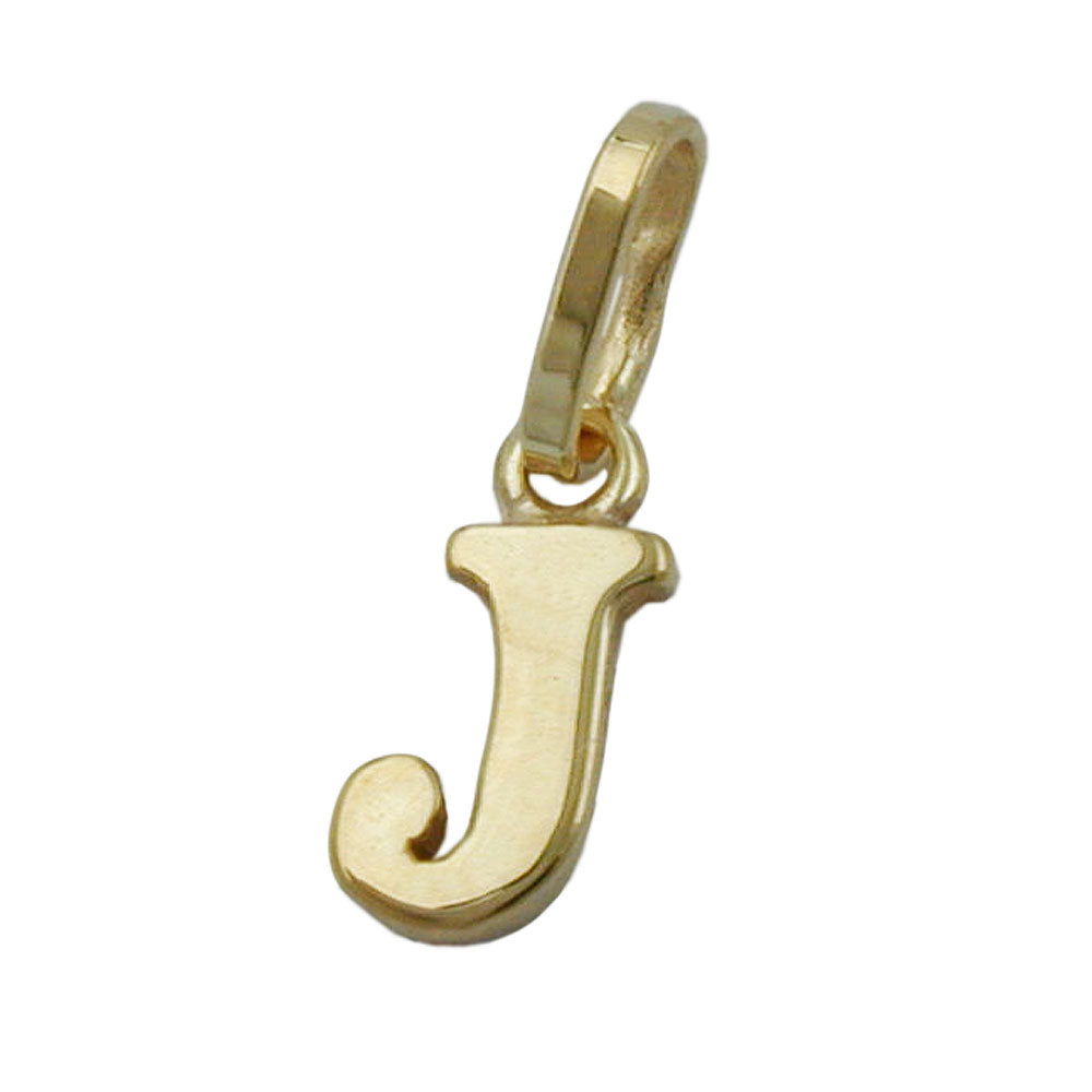 Anhänger Buchstabe J glänzend aus 375er Gold, 8 × 4 mm